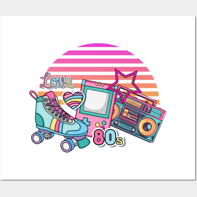 80s love Wall Art by BosskaDesign